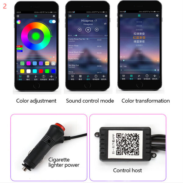 LumiFlex App-Controlled Fiber Optic Interior Car Ambient Lights - Image 5