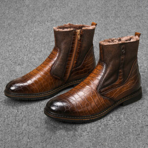 Men's Winter Warm Leather Boots - High Shoes & Big Size Boots