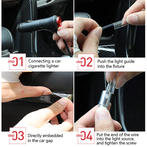 LumiFlex App-Controlled Fiber Optic Interior Car Ambient Lights - Image 6