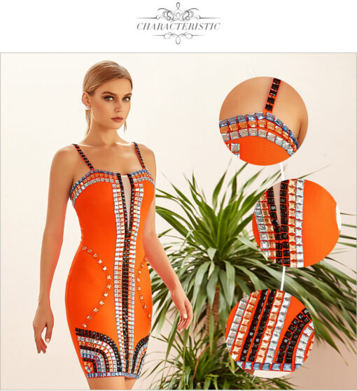 Sleeveless Luxury Diamond Bandage Dress - Sexy Evening Gown
