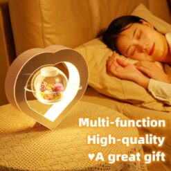 Valentine’s Day Heart Floating LED Night Light — Magnetic Levitating Table Lamp Home Decor