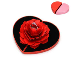 3D Heart-Shaped Rose Rotating Ring Box — Valentine’s Day Romantic Gift
