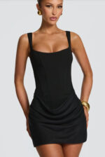 Satin Corset Mini Dress Women - Image 3