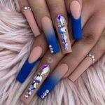 Rhinestone Press-On Nails 24PCS – Luxury Bling Fake Nails with Glue