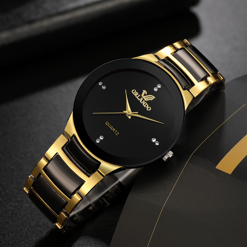 1623560101290.jpg Luxury Men's Two-Tone Gold & Silver Stainless Steel Chronograph Watch – Business Dress Quartz Watch - Image 1