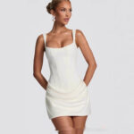 Satin Corset Mini Dress Women - Image 4