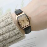 Cute Bucket-Shaped Pastel Quartz Watch for Girls – Waterproof Minimalist Leather Strap TikTok Viral - Image 4