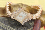 Rose Gold Wheat Chain Rhinestone Watch Women – Luxury Stone-Paved Quartz - Image 3