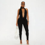 Women's Sexy Halter Backless Lace-Up Two-Piece Set – Viral TikTok Clubwear Crop Top & Mini Skirt Outfit - Image 2
