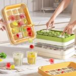 Push-Button Ice Cube Tray – Easy Release Food-Grade Silicone Mold