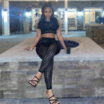 Women's Hollow Cut-Out Long Sleeve Crop Top & High-Waist Sculpting Leggings Two-Piece Set - Image 3