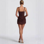 Satin Corset Mini Dress Women - Image 5