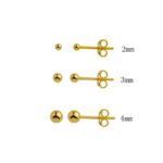 Women's 18K Gold Plated Mini Ball Stud Earrings – Dainty Everyday Gold Bead Earrings (6mm/8mm/10mm) - Image 6