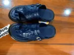 Men’s Leather Toe-Loop Slippers - Handmade Croc Slide Sandals - Image 3