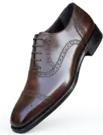Full Brogue Oxford Shoes - Handmade Leather Wingtip Brogues for Men