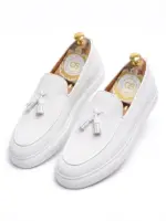 Black Suede Tassel Loafer Sneakers - Luxury Slip-On Platform Shoes for Men - Image 4