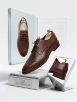 Captoe Derby Shoes - Handmade Leather Dress Shoes for Men - Image 4