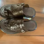 Men’s Leather Toe-Loop Slippers - Handmade Croc Slide Sandals