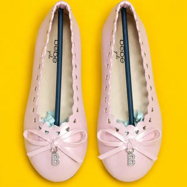 Girls Pink Ballerina Flats - Soft Slip-On Dress Shoes for Kids