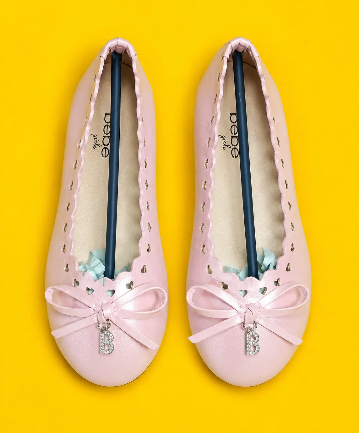 Girls Pink Ballerina Flats - Soft Slip-On Dress Shoes for Kids - Image 1