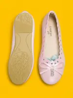 Girls Pink Ballerina Flats - Soft Slip-On Dress Shoes for Kids - Image 3